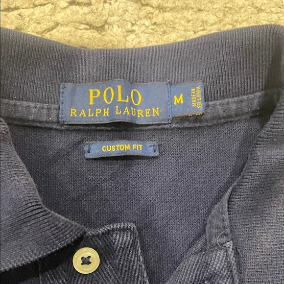 Polo by Ralph Lauren Dark Blue Polo with White and Gold Accents size medium - Picture 2 of 13